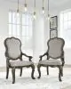 Ashley Furniture D947-01A Maylee - Dining Upholstered Arm Chair (Set of 2) - Dark Brown