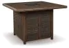 Ashley Furniture P750-665 Paradise Trail - Square Bar Table w/Fire Pit - Medium Brown