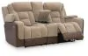 Ashley Furniture PC8350418 Ashley Furniture PC8350418 Mixed Motion - Power Reclining Loveseat With Console / Adjustable Headrest - Brownstone