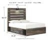 Ashley Furniture B211B9 Ashley Furniture B211B9 Drystan - Full Panel Bed With 2 Side Drawers - Brown / Beige