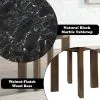 ACME LV06886 Estella - End Table With Natural Marble Top - Black Top & Walnut