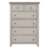 Liberty Furniture 652-BR41 Farmhouse Reimagined - 5 Drawer Chest - Antique White / Chestnut Tops