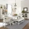 Liberty Furniture 661W-CD-6TRS Liberty Furniture 661W-CD-6TRS Whitney - 6 Piece Trestle Table Set - Antique Linen / Weathered Gray