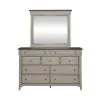 Liberty Furniture 457-BR-DM Ivy Hollow - Dresser & Mirror - Weathered Linen / Dusty Taupe