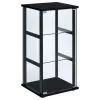 CoasterEveryday 950179 Cyclamen - 3-Shelf Clear Glass Curio Display Cabinet - Black