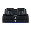 New Classic U1769V-25-BLK Orion II - Console Loveseat With Dual Recliners - Black