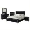New Classic 00-B1891-35C New Classic 00-B1891-35C Ava - 5/0 Queen 5 Piece Bedroom Set (Bed & Dresser & Mirror & Chest & Nightstand) - Black