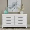Liberty Furniture 781-BR31 Liberty Furniture 781-BR31 Reflections - 6 Drawer Dresser With Lights - Pearl White & Rhinestone