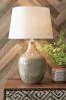 Ashley Furniture L430664 Mari - Glass Table Lamp  - Gray / Gold Finish