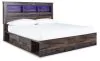 Ashley Furniture B211/31/36/46/56/60(2)/69/B100-14/92(2) Ashley Furniture B211/31/36/46/56/60(2)/69/B100-14/92(2) Drystan - King Bookcase Bed With 4 Storage Drawers - 10 Pc. - Dresser, Mirror, Chest, King Bed, 2 Nightstands - Multi