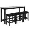 New Classic D400-B3S-BLK New Classic D400-B3S-BLK Celeste - 4 Piece Dining Set (Theater Bar Table & 3 Stools) - Black