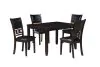 New Classic D1701-548-EBY New Classic D1701-548-EBY Gia - 5 Piece Rectangle Dining Set (Table & 4 Chairs) - Ebony