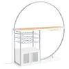 Coaster Fine Furniture 182798 Risley - 2-Door Circular LED Home Bar Cabinet High Gloss - White