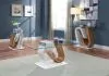 Furniture of America FOA4748E-TABLE Batam - End Table - White / Natural Tone