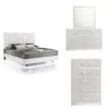New Classic 00-1840-24C New Classic 00-1840-24C Europa - 6/0 Western King 4 Piece Bedroom Set (Bed & Dresser & Mirror & Chest) - White