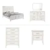 New Classic 00-677W-35C New Classic 00-677W-35C Andover - 5/0 Queen 5 Piece Bedroom Set (Bed & Dresser & Mirror & Chest & Nightstand) - White