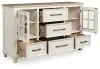 Benchcraft® B683/31/36/82/97/92(2) Benchcraft® B683/31/36/82/97/92(2) Shaybrock - 6 Pc. - Dresser, Mirror, King Panel Bed, 2 Nightstands - Antique White