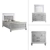 New Classic 02-9698S-34N New Classic 02-9698S-34N Valentino - Queen 4 Piece Bedroom Set (Bed, Dresser, Mirror, Nighstand) - Silver