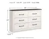 Ashley Furniture B1190-31 Gerridan - Six Drawer Dresser - White / Gray