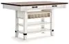 Ashley Furniture D546-32 Valebeck - Rect Dining Room Counter Table With Wine Rack - White / Brown
