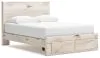 Ashley Furniture B2310B4 Ashley Furniture B2310B4 Lawroy - Queen Panel Bed With Storage Footboard - Light Natural