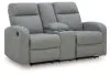 Ashley Furniture PC4220494 Gauntlet - Double Recline Loveseat With Console - Sterling