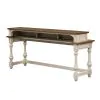 Liberty Furniture 498-OT7736 Morgan Creek - Console Bar Table - Antique White / Wirebrushed Tobacco Accents