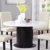 CoasterEssence 115490 Sherry - Round Marble Top Dining Table - Rustic Espresso