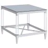 Coaster Fine Furniture 709728-S2 Lindley - 2 Piece Square Coffee And End Table Set - Chrome
