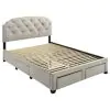 Coaster Fine Furniture 316011Q Marianna - 4-Drawer Upholstered Queen Storage Bed - Cream