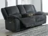 Ashley Furniture 7650496 Ashley Furniture 7650496 Draycoll - Dbl Rec Pwr Loveseat W/Console - Slate