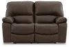 Ashley Furniture U4380874 Leesworth - Reclining Power Loveseat - Dark Brown