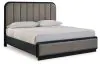 Ashley Furniture B821/31/36/58/94 Ashley Furniture B821/31/36/58/94 Rowanbeck - 4 Pc. - Dresser, Mirror, California King Upholstered Panel Bed - Gray / Black