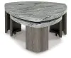Ashley Furniture T600-0 Surmour - Stacked Cocktail Table - Gray / Brown