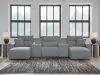 Ashley Furniture 65906S16 Ashley Furniture 65906S16 Modmax II - 5-Piece Power Reclining Sectional With Double Chaise And 2 Consoles - Salt And Pepper