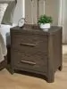 Ashley Furniture PCB843-92 Radkin - Two Drawer Night Stand - Burnished Brown