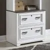 Liberty Furniture 417-HO147 Allyson Park - Bunching Lateral File Cabinet - Wirebrushed White / Charcoal
