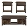 Liberty Furniture 792-OT-3PCS Mill Creek - 3 Piece Living Room Set (Lift Top Cocktail & 2 Drawer End Tables) - Peppercorn