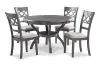 New Classic D1719-50S-GRY Cori - 5 Piece Round Dining Set - Gray