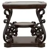 CoasterEssence 702447 Laney - 1-Shelf Glass Top Rectangular End Table - Deep Merlot
