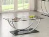 CoasterEssence 704988 Danville - Rectangular U-Shaped Glass Top Coffee Table - Chrome