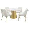 Coaster Fine Furniture 107600 Ambrose - Round Marble Top Dining Table - Brushed Gold