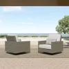 New Classic G2746-21S Bungalow - Patio Swivel Club Chair With Accent Pillow (Set of 2) - Gray
