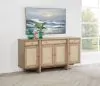 Coaster Fine Furniture 109385 Kailani - 4-Door Cane Sideboard Buffet Cabinet - Beige Oak