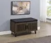 Coaster Fine Furniture 915153 Brixton - 2-Door Padded Entryway Shoe Storage Bench - Smoked Oak