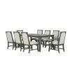 New Classic 40-D1605-D6C New Classic 40-D1605-D6C Lisbon - 7 Piece Dining Room Set (Rectangle Dining Table With 4 Chairs & 2 Arms Chairs) - Dark Gray / Gray