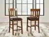 Ashley Furniture D594-124 Ralene - Upholstered Barstool (Set of 2) - Medium Brown