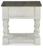 Ashley Furniture T994-2 Havalance - Square End Table - White / Gray