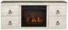 Ashley Furniture EW0267W9 Ashley Furniture EW0267W9 Willowton - 5-Piece Entertainment Center With Electric Fireplace - Whitewash