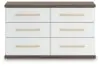 Ashley Furniture PCB1108-31 Kendanport - Six Drawer Dresser - Brown / White